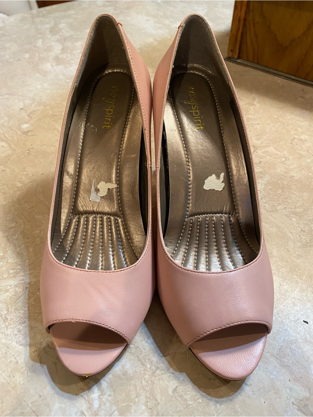 Easy Spirit Blush Pink Peep Toe Heels